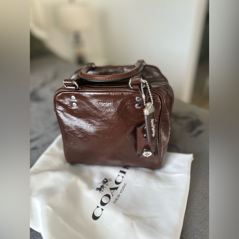 Coach Cube Rogue 20 in Maple Glazed Leather-Like New
